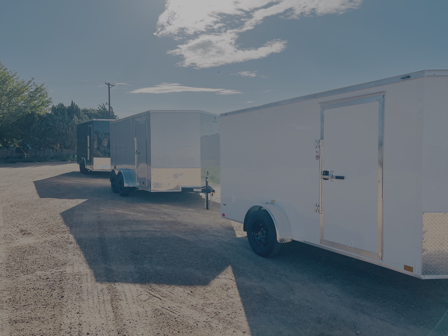 Enclosed trailers on the Tejas lot
